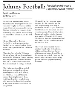 Predicting this years Heisman Trophy